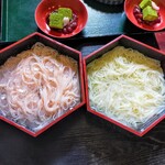 味処山惣 - 三春そうめん、桜と白