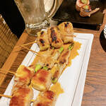 焼きんしゃい 平野店 - 手前からチーズ巻き、アスパラ巻き、ネギ巻き