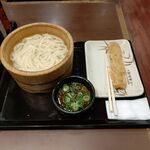 丸亀製麺 - ●ﾗﾝﾁ 単品。釜揚うどん(並)340+ﾄｯﾋﾟﾝｸﾞ ちくわ天140=480円税込 