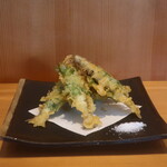 こころや - 稚鮎の紫蘇巻き天ぷら