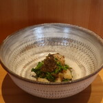 こころや - 帆立と菜の花の蕗味噌和え