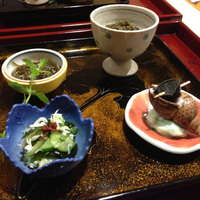 割烹かめ清 - 四点盛り。とんぶりなど。
