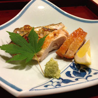 割烹かめ清 - ハタハタ塩焼きと比内地鶏塩焼き。