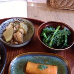 食堂シノノメ - 大根と切り昆布の煮物＆春菊のナムル