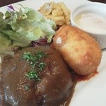 ユキオントコ - [ランチ]ハンバーグ＆カニクリームコロッケ(1100円)