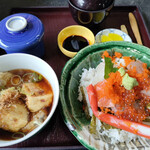 Sakana Koubou - 海鮮丼（並サイズ）と揚げ出しもち豆腐セット