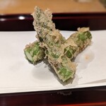 天ぷら たけうち - 朝採れアスパラ