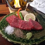 葱ぼうず - 佐渡牛のモモ肉石焼き