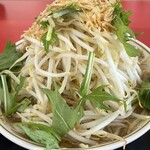 ラーメン もっけだの - 2023.4限定『海老塩ラーメン野菜マシマシ』の野菜、干し海老、水菜