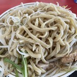 ラーメン もっけだの - 2023.4限定『海老塩ラーメン野菜マシマシ+ネギ』の天地返し