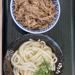 Hanamaru Udon - 冷かけと牛丼特盛のセット