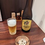 蕎麦 しのはら - ビール・お通し