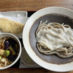 Musashino Udon Noubo - ごぼう麺野菜汁（並）　920円　　　豚天　360円