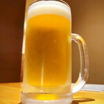 いざかや しん - 先ずは生ビールで乾杯♪(*^^)o∀*∀o(^^*)♪