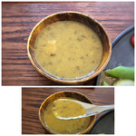 Epice Mai - ◆お豆のスープ・・そのまま飲んでも、カレーに混ぜてもいいとのこと。両方で頂きましたけれど、優しい味わい。