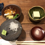 赤坂けやき通りむらた - 胡麻豆腐とお浸し