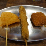 串カツの中村屋 - 串揚げ（タケノコ・鶏肝・とり）