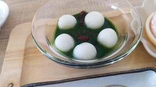 カフェ コモ - 白玉ぜんざい（抹茶）