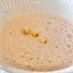 プロヴァンスの日曜日 - プチコース(\3,300)　特製スープ（キクイモと洗馬・青柳農園のピンク色のジャガイモ）