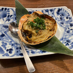 庄や - カニみそ甲羅焼き