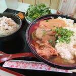 201345875 - ゆし豆腐そば（肉あり）＋フーチバー