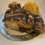 小料理 椿 - 太刀魚の焼き物。付け合わせのジャガイモと牛蒡もまた旨し