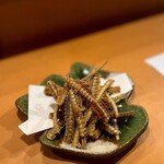 鮮魚と鰻 清流満月 野毛 - 鰻の骨せんべい