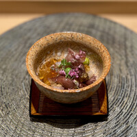 銀座 稲葉 - 蛍烏賊と桜鱒の昆布締め