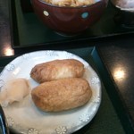 手打ちそば わか竹 - いなりに添えられた新生姜の香りが最高