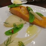 a table - タスマニアサーモンのミキュイ