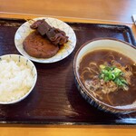 服部屋 - 肉日本そば、めし小、関東煮２本、おでんのがんもどき