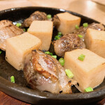 豆腐料理 空野 - 砂肝と高野豆腐の柚子胡椒焼き♡