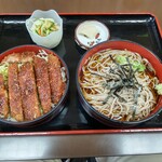 月見 大町店 - ソースかつ丼＆冷そばセット。