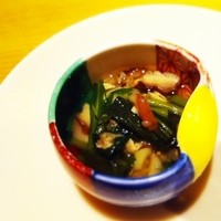 新月 - 菊菜、水菜、椎茸のお浸し
