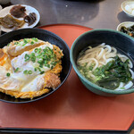 山岐庵うどん - かつ丼うどんセット　８８０円