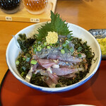 定食屋しゃもじ - アジのタタキ丼　生しらすトッピング