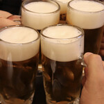 ひげ - 生ビールで乾杯