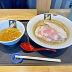 超純水採麺 天国屋 - 「浅利しじみ昆布水の鮮魚白醤油つけそば」¥1,300