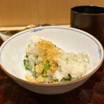 日本料理 かしづき - 太刀魚と筍の炊き込みご飯　唐墨がけ