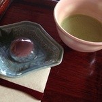 台の茶屋 - 夏のメニュー、水饅頭とお抹茶セット 450円