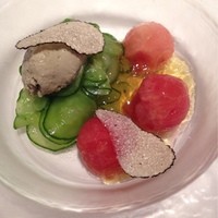 フランス料理 ル・クール - ②鮎のムースとスイカのサマートリュフ風味