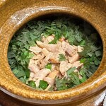 赤坂おぎ乃 - メヌケと新玉葱炊き込みご飯