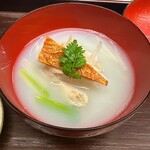 赤坂おぎ乃 - 千葉の蛤　潮仕立て　うど　バチコ　自家製胡麻豆腐