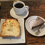 森彦 - マイルドブレンド 中煎り+チーズトースト+ガトーショコラ