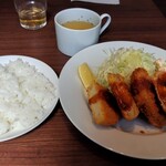 キッチンTAMAYA - 本日のランチ　チキンカツ＆ポテトコロッケ　¥750
