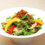 Dried sardines and Japanese pepper green salad