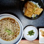 Minoriya - ミニ穴子丼と温そば（普通）のセット＠1100円