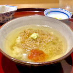 礒田 - 雑魚と梅干し茶漬け　最後は梅干し茶漬けに戻るんですね＾＾