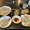 Hakodate Menya Yuumin - 函館チャンポン麺飯炒飯セット、春巻、餃子、ゆうみんサラダ、黒烏龍茶