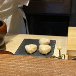 割烹 隆 - 残ったご飯はおにぎりにしてくれお土産に( * ॑꒳ ॑*)